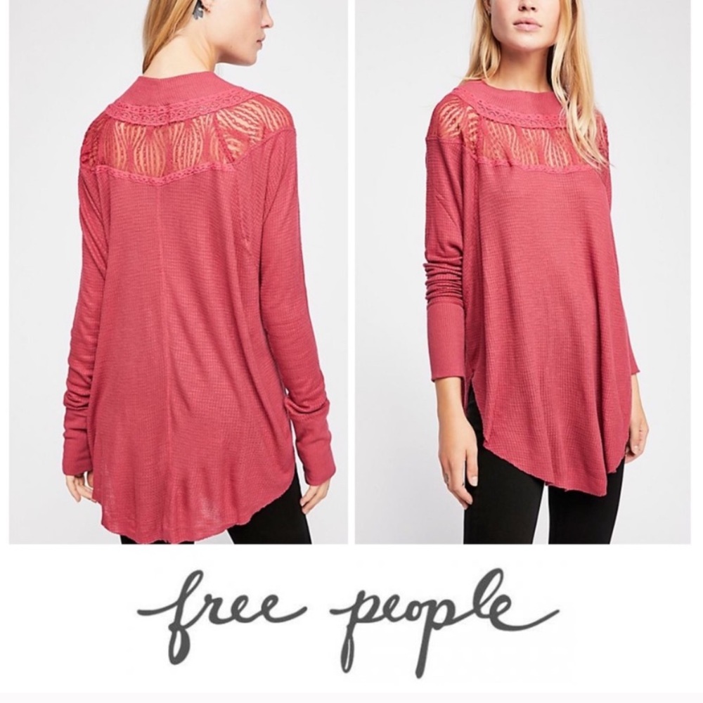Free People Cochineal Long Sleeve Top. Small